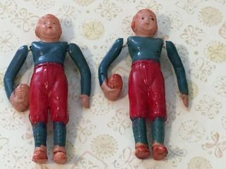 Vintage 1940’s Celluloid Football Set Of Two Occupied Japan 4 " Players