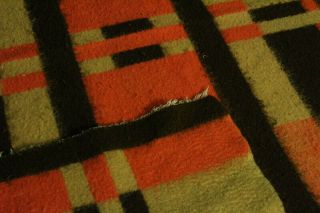 Vintage Orange & Brown Wool Blanket 3
