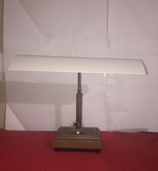 Vintage Mid Century Panasonic Gooseneck Wood Desk Lamp Fs - 291e