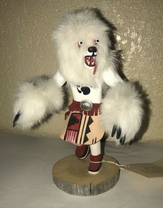 Handmade Hopi Kachina Doll Bear Signed M Begay -