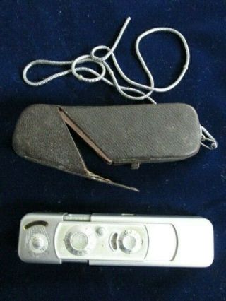 Vintage Minox Mini Spy Camera W Chain & Case - Germany