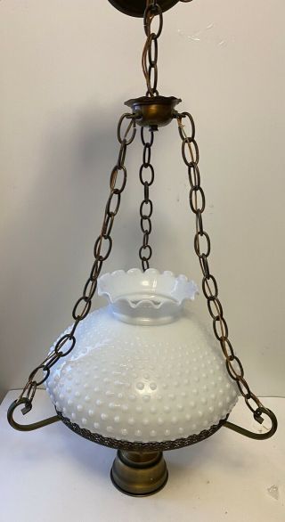Vintage Hobnail Shade & Hanging Lamp Hurricane Globe Lamp 12 " Only