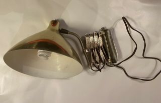Vintage Mid Century Modern Accordion Scissor Wall Mount Lamp Light Gold Cone 2