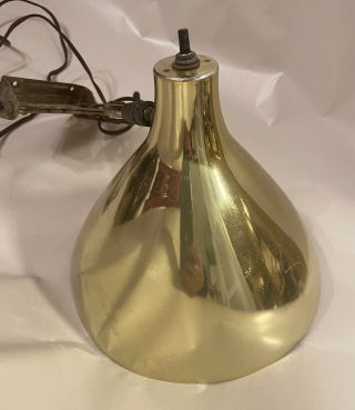 Vintage Mid Century Modern Accordion Scissor Wall Mount Lamp Light Gold Cone 3