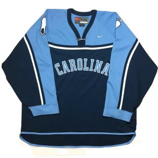 Vintage Nike Unc North Carolina Tar Heels Authentic Hockey Jersey Mens Size 2xl