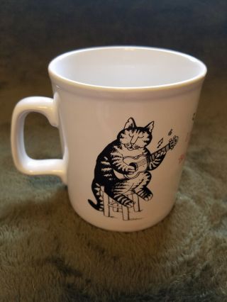 B.  Kliban Cat With Guitar / Poem Mug Kiln Craft Tableware Made In England