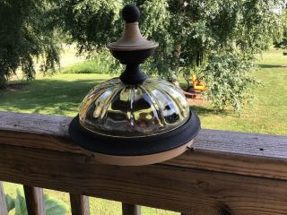 Vintage Fancy Ornate Metal And Heavy Yellow Glass Ceiling Light Fixture