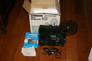 Vtg Chinon 4000gl Dual 8mm Film Projector Made In Japan W/ Orig Box Complete
