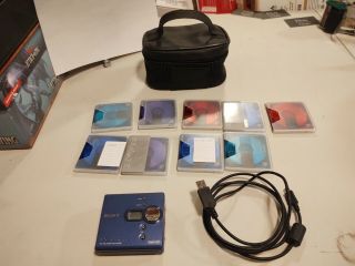 Sony Mz - N420d Net Md Walkman Portable Mini Disc Player/recorder Vintage Blue