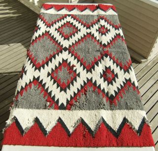 1964 Navajo Hand Woven Moth Wool Rug 66 