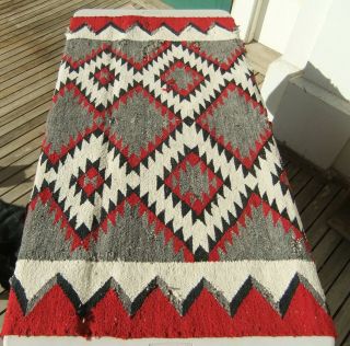 1964 Navajo Hand Woven Moth Wool Rug 66 