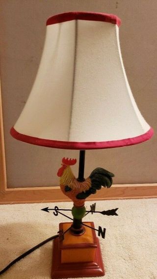 Table Lamp Rooster Chicken Weather Vane Farmhouse Primitive Country Farm 16 " Fs