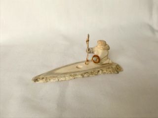 Old Miniature 70’s Inuit With Harpoon Eskimo Carving