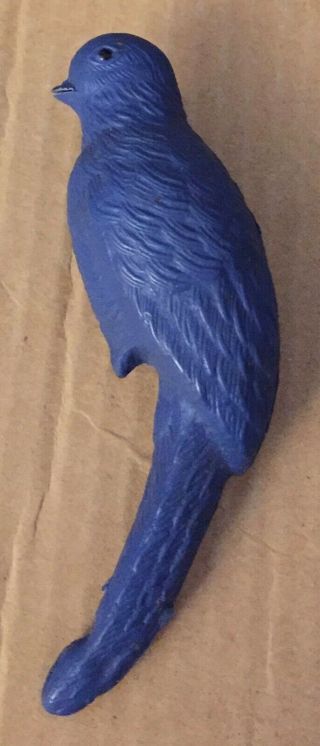 Antique Blue Celluloid Plastic Balancing Parrot Cockatoo Bird Carnival Prize Toy