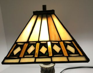 Vintage Stained Glass Mission Style Arts & Crafts Art Deco Lamp Shade Only 4”x6”
