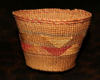 A Tlingit Spruce Root Straight Side Cylindrical Basket 4 