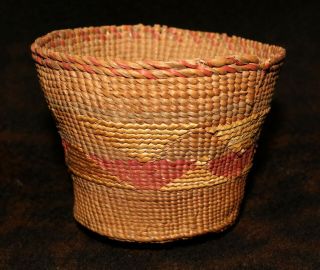 A Tlingit Spruce Root Straight Side Cylindrical Basket 4 