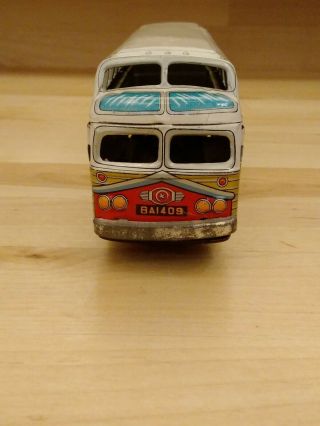 Very Rare Orig 1950 Daiya Continental Trailways Bus Japan Friction Tin Car Toy