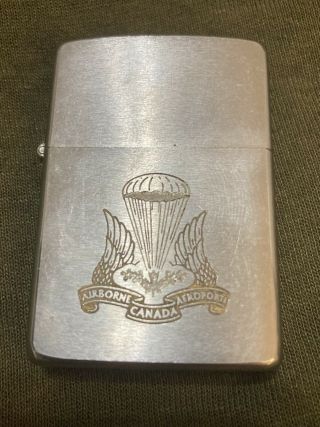 Canadian Airborne Regiment Zippo Lighter,  Made In Canada,  Vintage