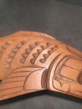 Wood Carving First Nations Art “Pacific Salmon” Cedar Native Coast Salish B.  C. 3