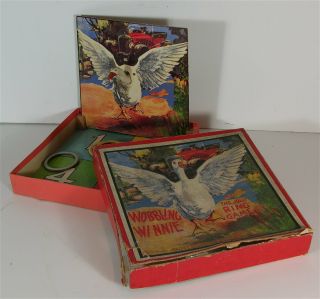 1920s Chromolithophed Boxed Ring Toss Game By Spears - Wobbling Winnie Game