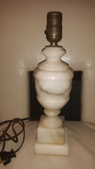 Vintage Marble Or Alabaster Table Lamp Base Estate Find