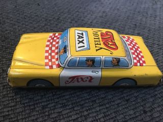 Antique Tin Taxi Cab Friction Toy Car 4 1/2” Japan
