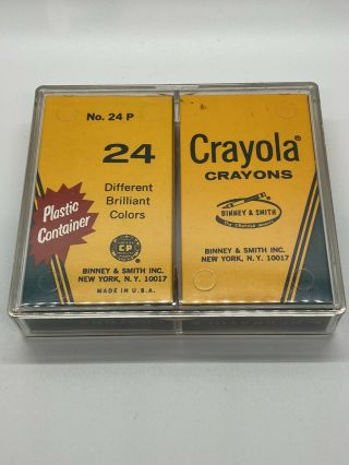 Vintage Crayola Crayons In Plastic Storage Box NIP 3