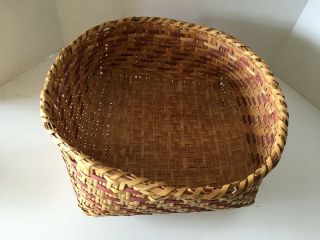 Native American Choctaw River Cane Basket Large 1983 Two - Tone 2