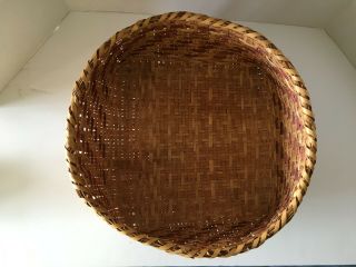 Native American Choctaw River Cane Basket Large 1983 Two - Tone 3