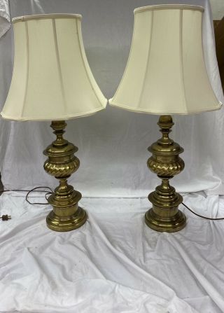 Vintage Pair Stiffel Brass Table Lamps
