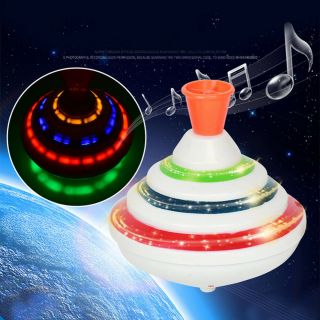 Led Multi - Color Spinning Red Tops Toy Spinner Gyro Light & Music Kids Children