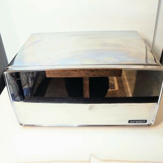 Vintage Stainless Steel Bread Box With Shelf Cutting Board