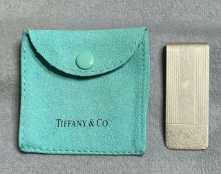Vintage Tiffany And Co.  925 Sterling Silver Money Clip With Pouch