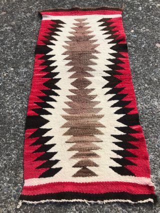 Navajo Eye Dazzler Sampler Rug Native American 16” X 34” Tapestry Table Runner 2