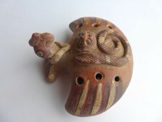 Peruvian Andean Ocarina - Collectible Wind Instrument Made Of Clay.
