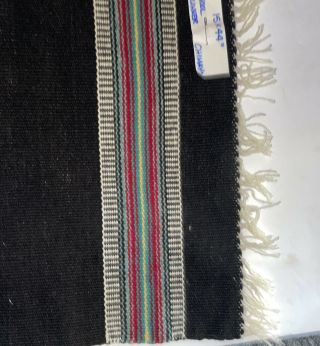 Chimayo NM Wool Runner Rug 15x44” Black W Southwestern Designs 2