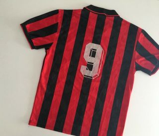 Ac Milan 1994/95 Lotto Van Basten Home Football Shirt L/xl Vintage Soccer Jersey