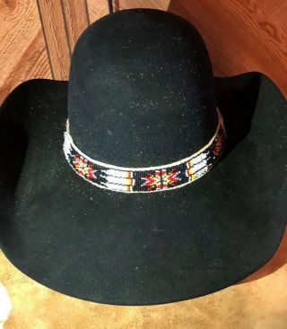 One Beautifully Done Native American Lakota Sioux Lazy Stitched Beaded Hat Band