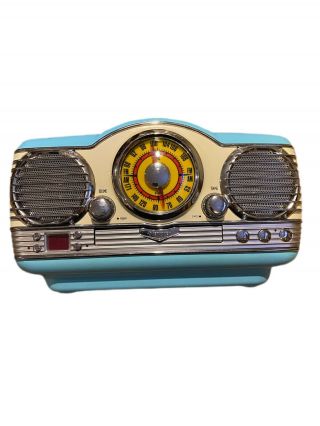 Vintage Memorex Mtt3200 Turquoise Am/fm Stereo Radio Player 1950s Style - Read