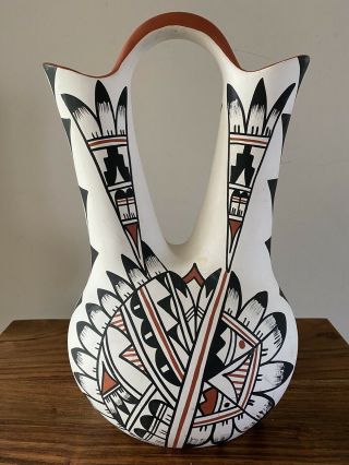 Vintage American Indian Pottery Pot By J Toya,  Jemez Pueblo 1989 Native American