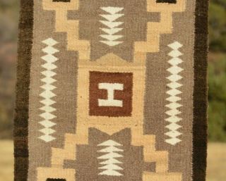 Small Navajo Indian Storm Pattern Rug - Handspun Vegetal Dye Wools 24 