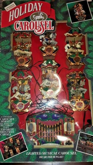Vintage 1992 Mr.  Christmas Holiday Lighted Musical 6 - Horse Carousel.