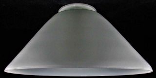 Antique 9 3/4 " Cased White Glass Industrial Slant Pendant Lamp Shade 3 1/16 " Rim