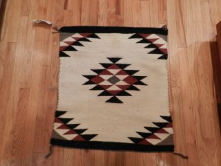 Vintage,  Rug,  Navajo,  Hand Weave,  31 X.  27,  Heavy Weave,  Natural Dyes,  Xlnt.  Cond.