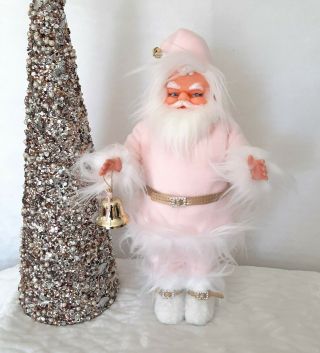 Vintage Santa Claus Pink Doll 12.  5 Inch Handmade Gigicassada