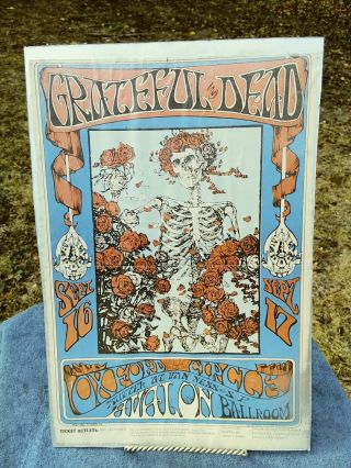 Vintage Greatful Dead Concert Poster 1966 Age Unknown