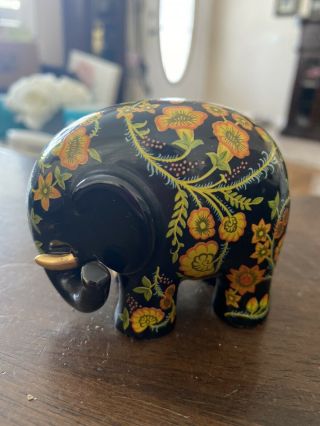 Vintage Pg Elephant Figurine Porcelain Hand Painted And Crafted
