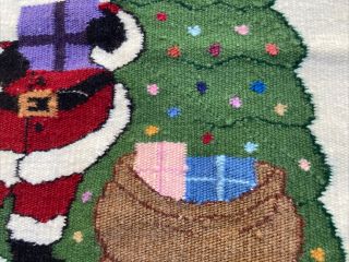 Native American Navajo Rug Santa Claus Christmas Tree Saddle Blanket CUTE 3