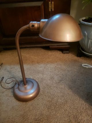 Vintage Goose Neck Desk Lamp.  Art Deco Heavy Base